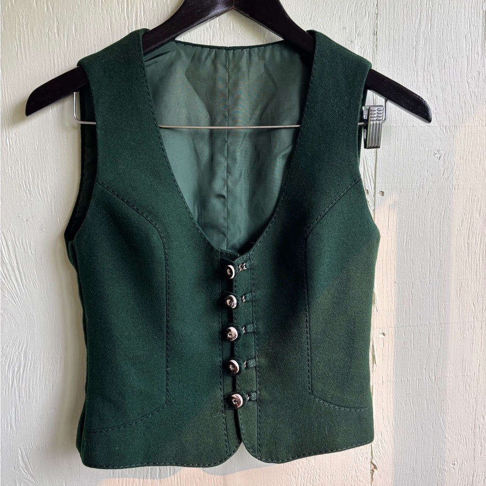 Vintage Resi Hammerer Tailored Boiled Wool Vest Horn Buttons